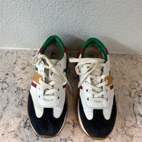 Tory Sport Blue and White Sneakers with Red and Green Accents - Picture 4 of 8